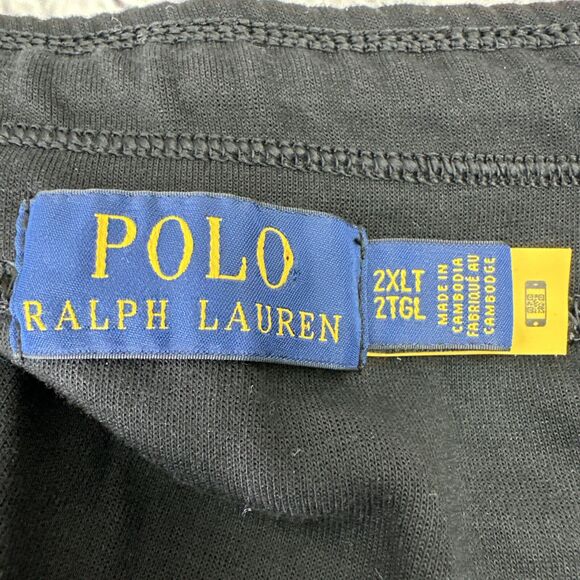 POLO Ralph Lauren Men Embroidered Gold Crest Logo Jogger Pants Black Maroon 2XLT - Picture 9 of 15